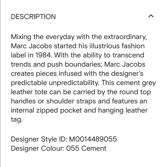 NWT MARC JACOBS The Tag Tote, Cement - Picture 8 of 13